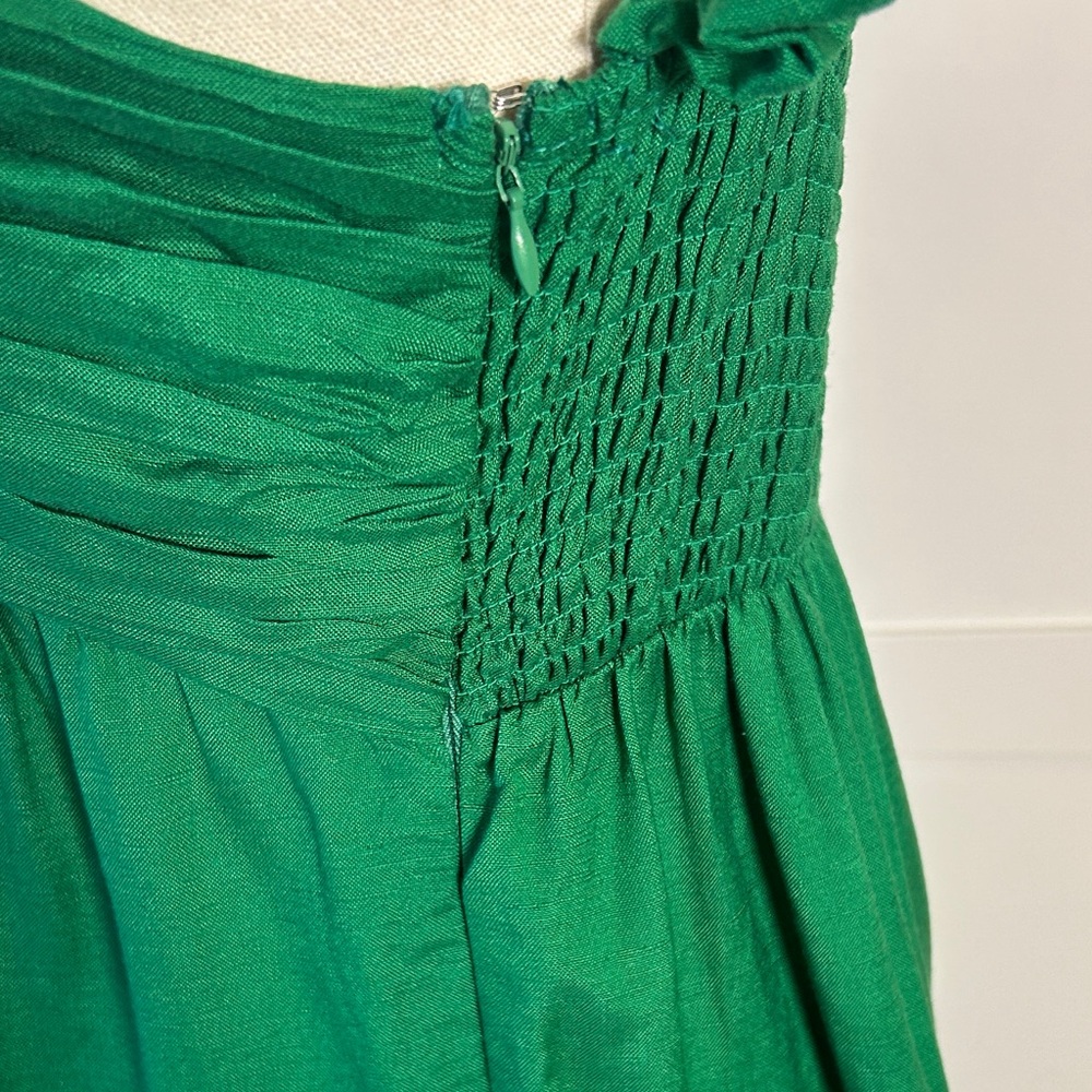 Jason Wu Emerald Green Ruffled V-Neck Tiered Maxi Dress Women’s Size Medium - Picture 11 of 11